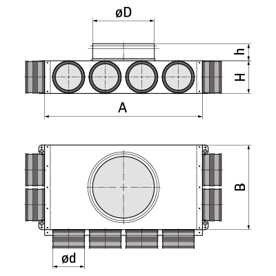 Plenum boxes > Single-row plenum box SR-RKJ