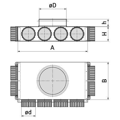 Plenum boxes > Single-row plenum box SR-RKJ