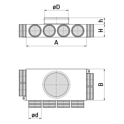 Plenum boxes > Single-row plenum box SR-RKJ