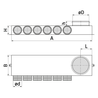 Plenum boxes > Corner plenum box, right-sided SR-RKN.P