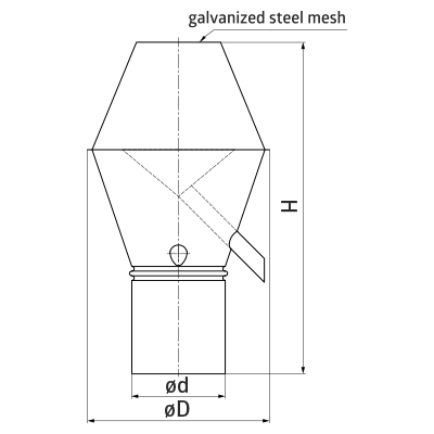 Air intake / exhauster and ventilation caps > Round air intake/exhauster HN