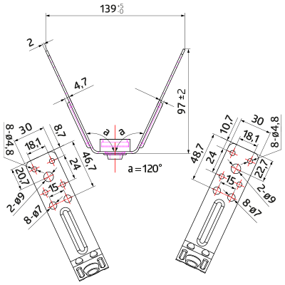 Pipe clips and bands > V type suspension with shock absorber