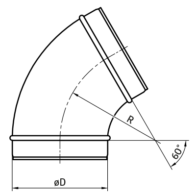 Bends > 60° pressed bend BL/B