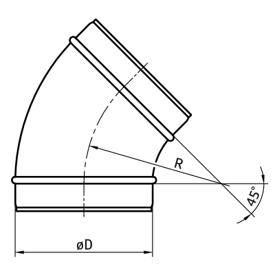 Bends > 45° pressed bend BL/B