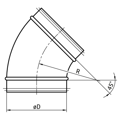 Bends > 45° pressed bend BL/B