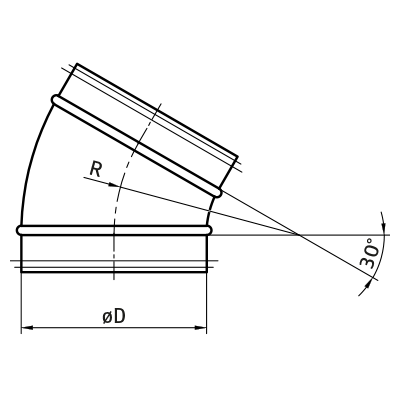 Bends > 30° pressed bend BL/B