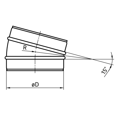 Bends > 15° pressed bend BL/B