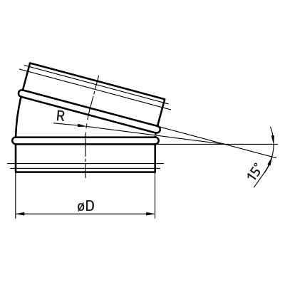 Bends > 15° pressed bend BL/B