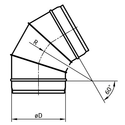 Belüftungsbögen > Segmentbogen 60° BFL/BF(E)