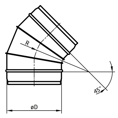 Codos de ventilación > Codo segmentado 45° BFL/BF(E)