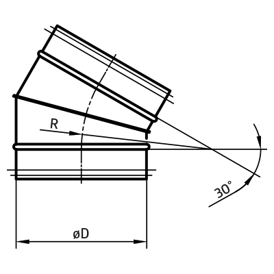 Codos de ventilación > Codo segmentado 30° BFL/BF(E)