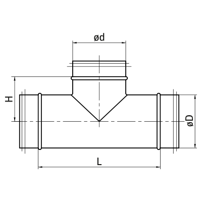 T-pieces > T-piece with hand made saddle TCPE/TCPL