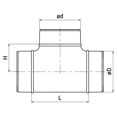Unión en T de ventilación > Pieza estampada en forma de T TSHF/TSHFL