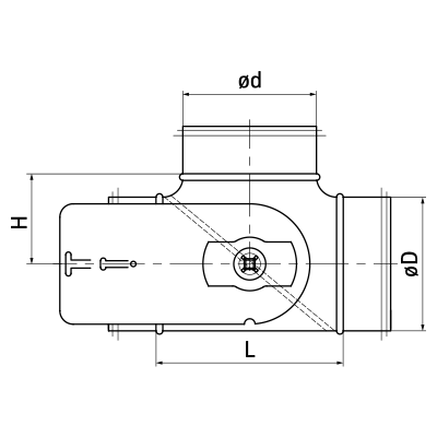 Unión en T de ventilación > Pieza en T con registro TSHFL-DTL/TSHFL-DTBL