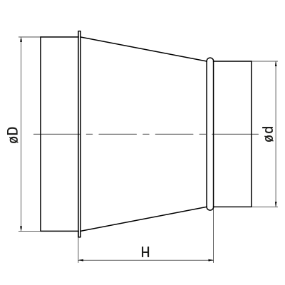 Reducers > Symmetric hand made reducer RCLE/RCLL