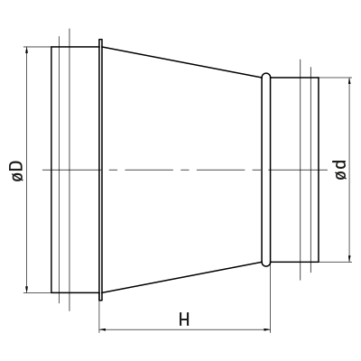 Reducers > Symmetric hand made reducer RCLE/RCLL