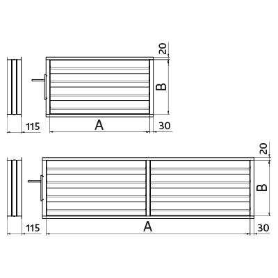 Compuertas rectangulares > Registro multihoja rectangular PW/PW-SI