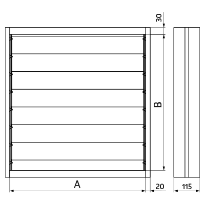 Rectangular dampers > Automatic aluminium duct damper PSK