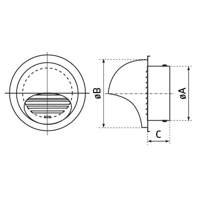 Air intake / exhauster and ventilation caps > Round air intake/exhauster VLA