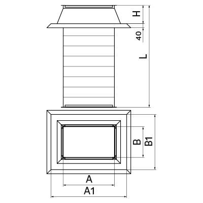 Roof bases > Rectangular roof base, type A PD-P