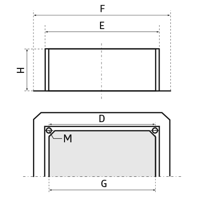 Roof bases > Rectangular roof base PD-S