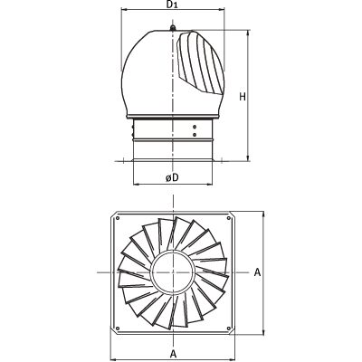 Rotierender Schornsteinaufsatz > Rotierender Schornsteinaufsatz CA/CN