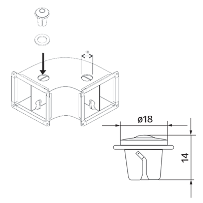 Production materials > Turning vane guides for rectangular ducts LKK