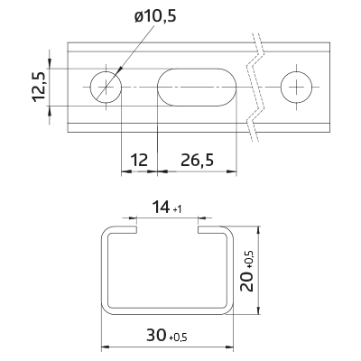 Montageschiene und Montagekonsole > Montageschiene W 105