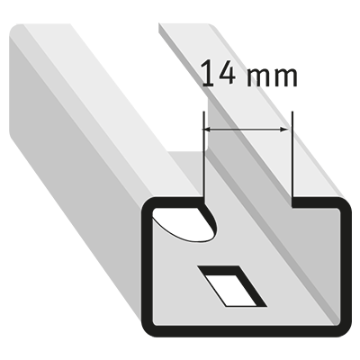 Montageschiene und Montagekonsole > Montageschiene W 105