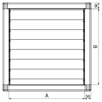 Compuertas rectangulares > Registro automático de aluminio PSS